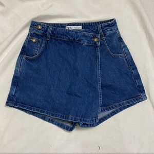 Zara Denim Wrap Skort